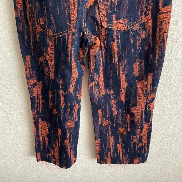 Sold Out Jaded London Y2K Boyfriend Straight Jeans in Indigo Orange Distressed - Picture 13 of 13